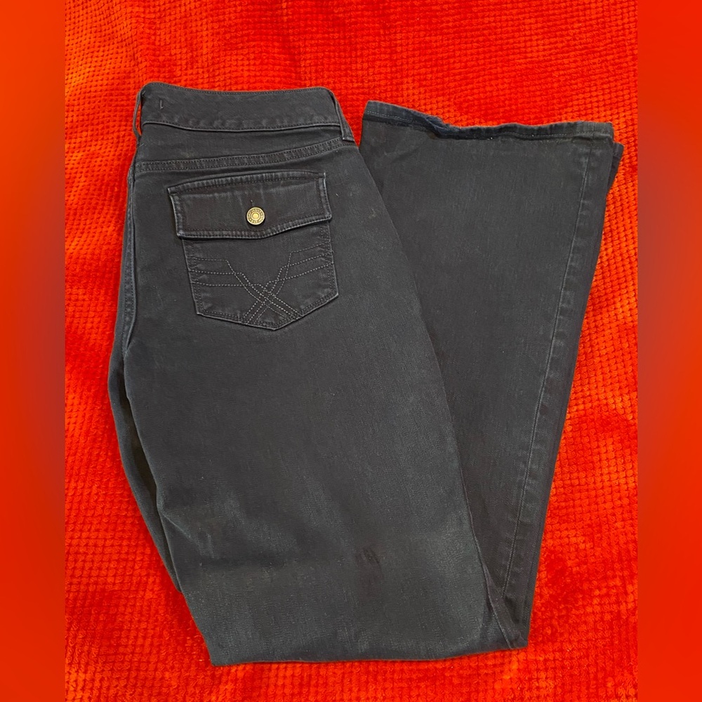 Gap Curvy Jeans Boot Cut Dark Rinse Jeans Size 8 Button Back Pockets